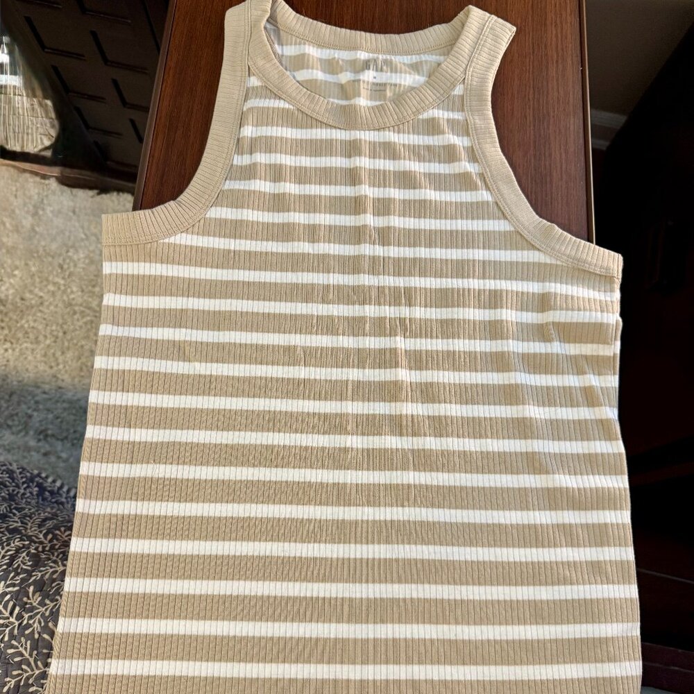 GAP Ribbed Stripe High-Neck Tank Size M